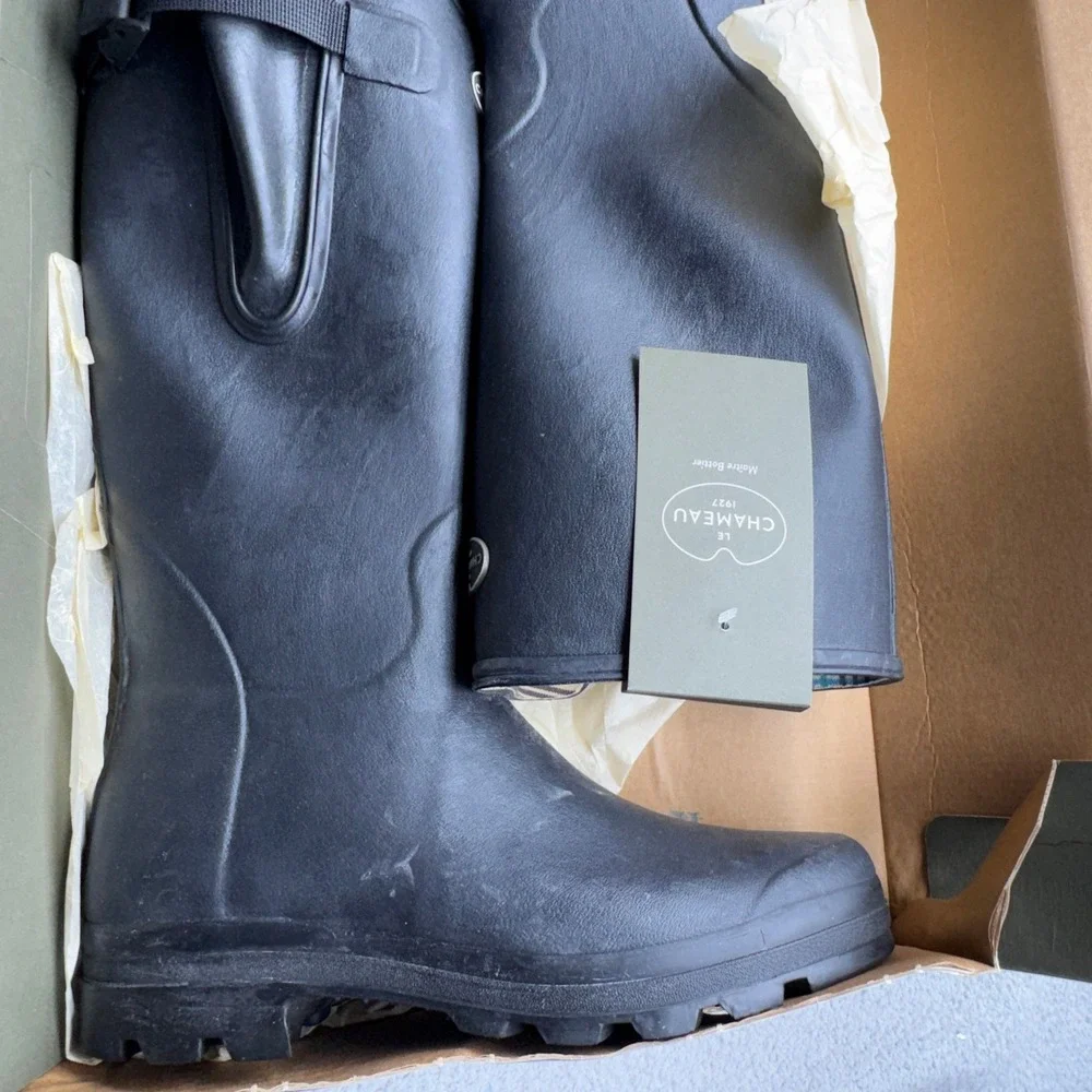 Le Chameau Vierzon M Boots Mens 11.5 Black Rubber Waterproof Rain Wellington